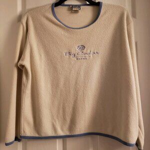 Vintage White Big Cedar Lodge Marina Long-sleeved Women's Fleece Top L/XL Shirt